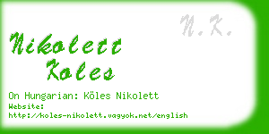 nikolett koles business card